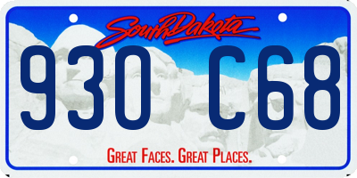 SD license plate 93OC68