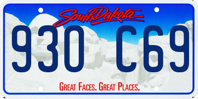 SD license plate 93OC69