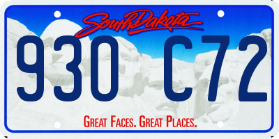 SD license plate 93OC72