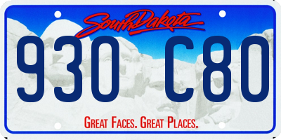 SD license plate 93OC80