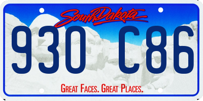 SD license plate 93OC86