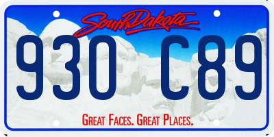 SD license plate 93OC89