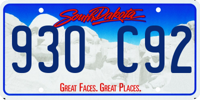 SD license plate 93OC92