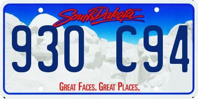 SD license plate 93OC94