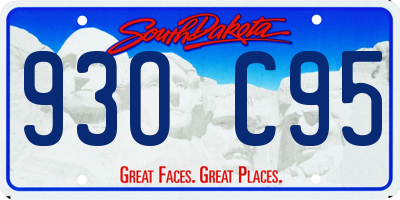 SD license plate 93OC95