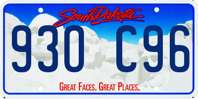 SD license plate 93OC96