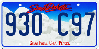 SD license plate 93OC97
