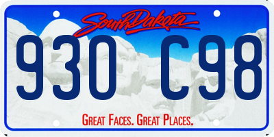 SD license plate 93OC98