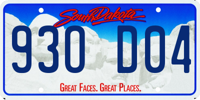 SD license plate 93OD04