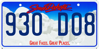 SD license plate 93OD08