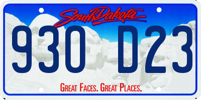 SD license plate 93OD23