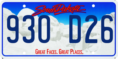 SD license plate 93OD26