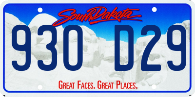 SD license plate 93OD29