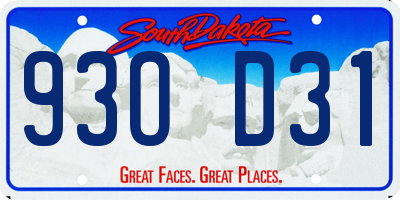 SD license plate 93OD31