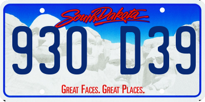 SD license plate 93OD39