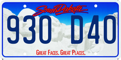SD license plate 93OD40