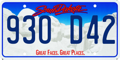 SD license plate 93OD42