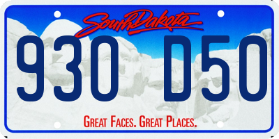 SD license plate 93OD50