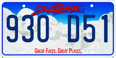 SD license plate 93OD51