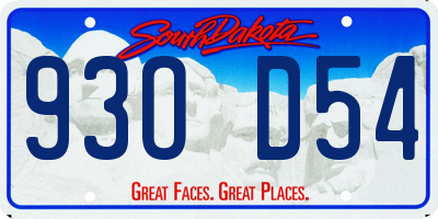 SD license plate 93OD54