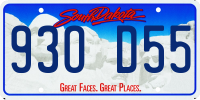 SD license plate 93OD55