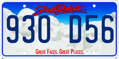 SD license plate 93OD56