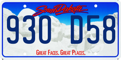 SD license plate 93OD58