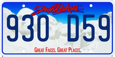 SD license plate 93OD59