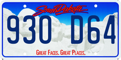SD license plate 93OD64