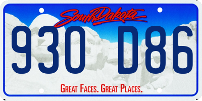 SD license plate 93OD86