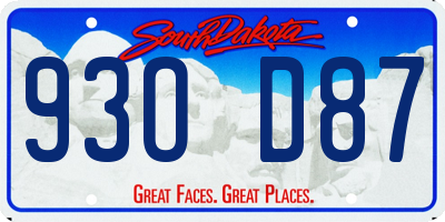 SD license plate 93OD87