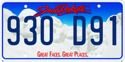 SD license plate 93OD91