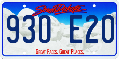SD license plate 93OE20