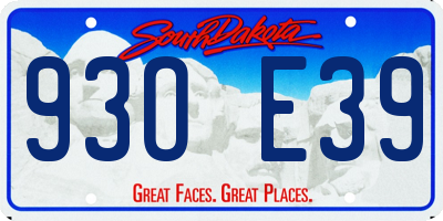 SD license plate 93OE39