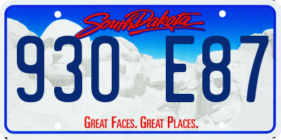 SD license plate 93OE87