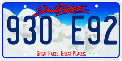 SD license plate 93OE92