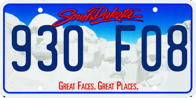 SD license plate 93OF08