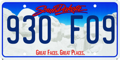 SD license plate 93OF09