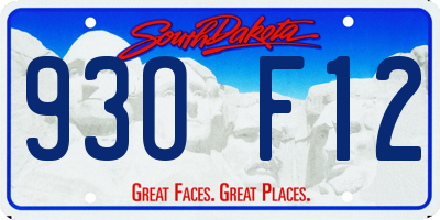 SD license plate 93OF12
