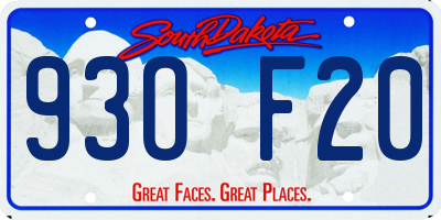 SD license plate 93OF20