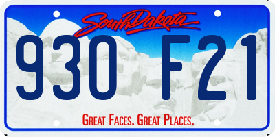 SD license plate 93OF21