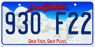 SD license plate 93OF22