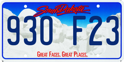 SD license plate 93OF23