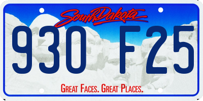 SD license plate 93OF25