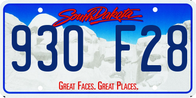SD license plate 93OF28