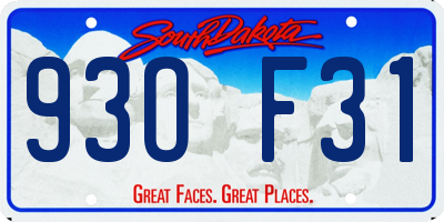 SD license plate 93OF31
