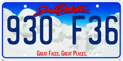 SD license plate 93OF36