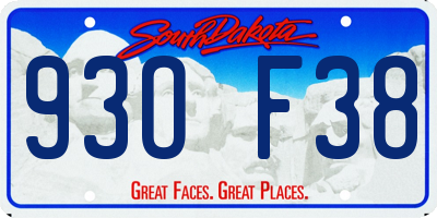 SD license plate 93OF38