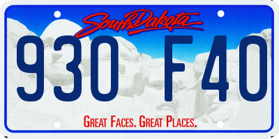 SD license plate 93OF40