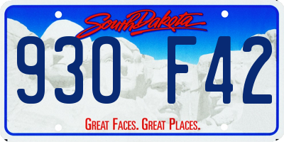 SD license plate 93OF42